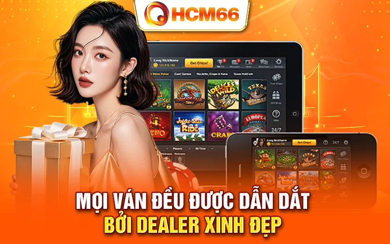 Mọi ván đều được dẫn dắt bởi Dealer xinh đẹp